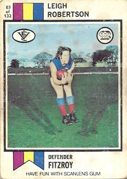 1974 Scanlens VFL #83 Leigh Robertson Front